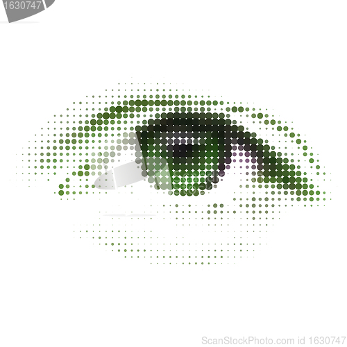 Image of Abstract green human digital eye. EPS 8