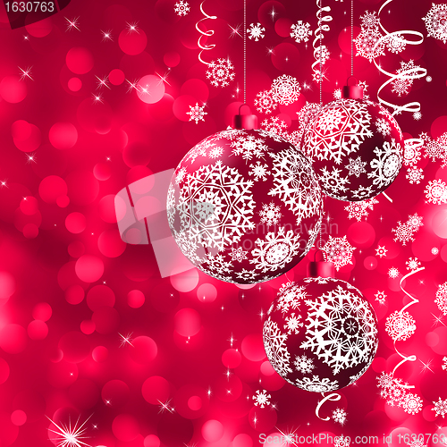 Image of Elegant Christmas card with balls. EPS 8