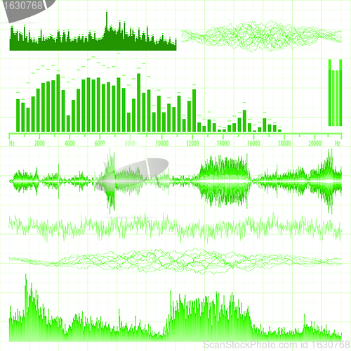 Image of Sound waves set. Music background. EPS 8