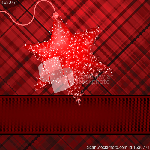 Image of Christmas stars on red background. EPS 8