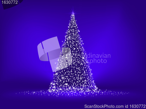 Image of Abstract green christmas blue on blue. EPS 8
