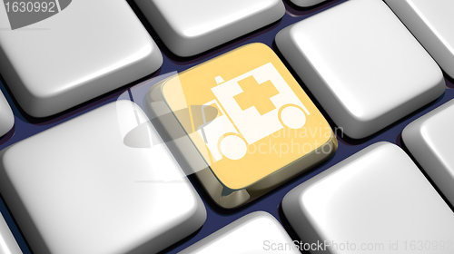 Image of Keyboard (detail) with ambulance key