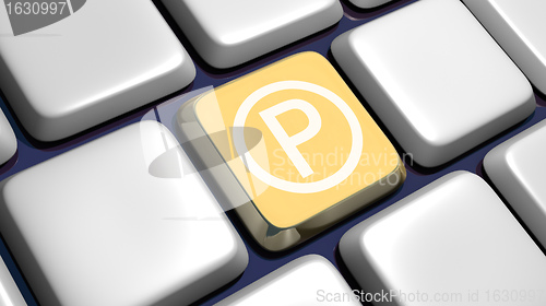 Image of Keyboard (detail) with P Parking key