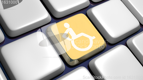 Image of Keyboard (detail) with wheelchair key