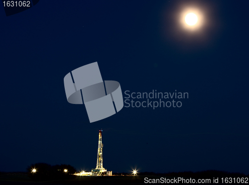 Image of Night Shot Drilling Rig