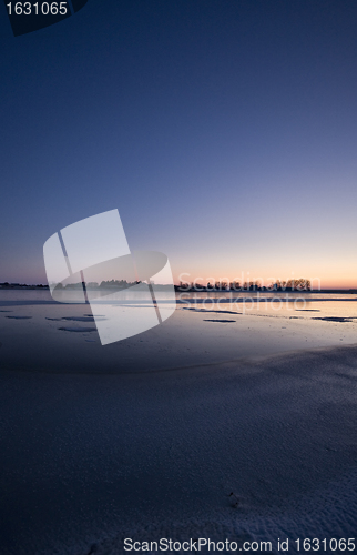 Image of Sunset on Frozen Lake