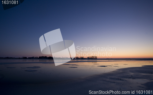 Image of Sunset on Frozen Lake