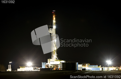 Image of Night Shot Drilling Rig
