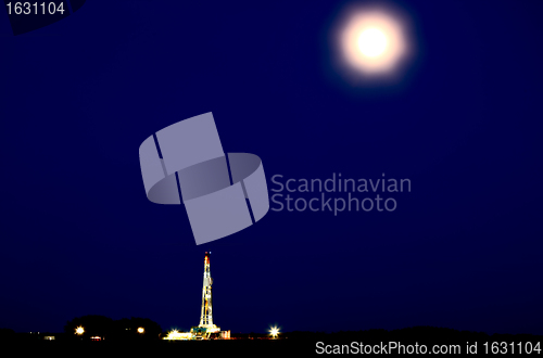 Image of Night Shot Drilling Rig