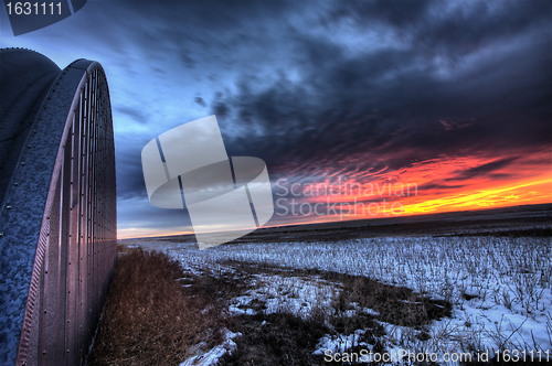 Image of Sunset on Prairie Winter