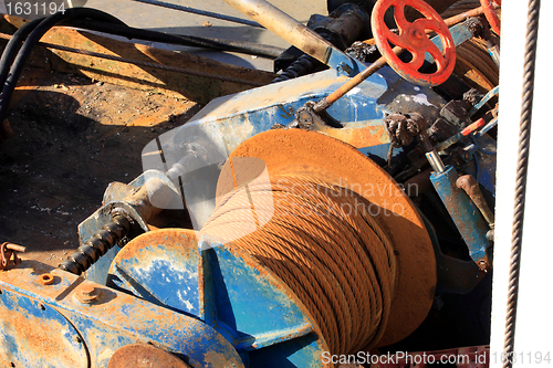 Image of details of an old fishing boat, a trawler