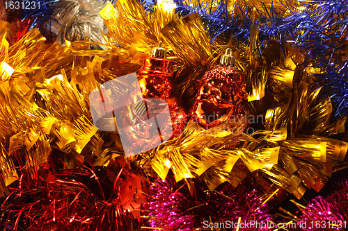 Image of garlands and decorations for Christmas and New Year