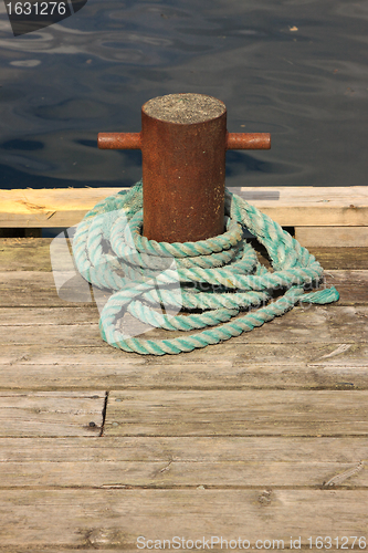 Image of Rope for mooring a boat to a pier