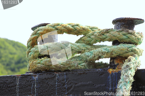 Image of Rope for mooring a boat to a pier
