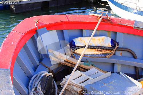 Image of details of an old fishing boat, a trawler