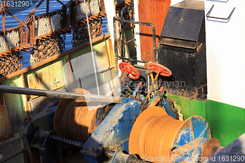 Image of details of an old fishing boat, a trawler