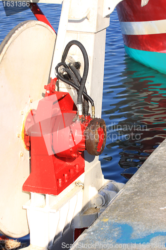 Image of details of an old fishing boat, a trawler