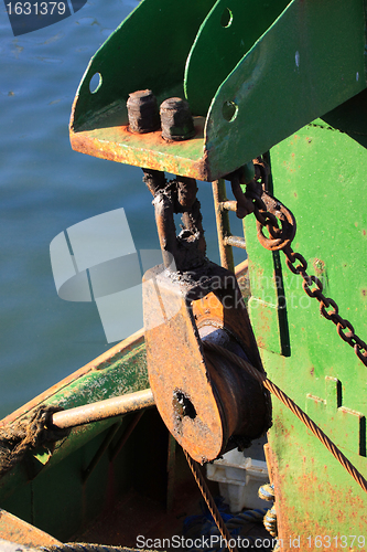 Image of details of an old fishing boat, a trawler