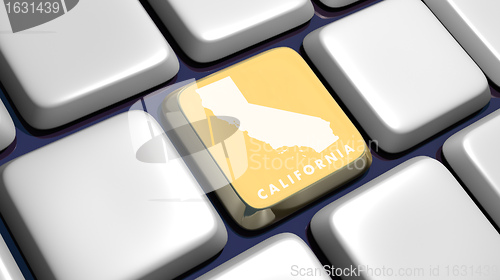 Image of Keyboard (detail) with California map key