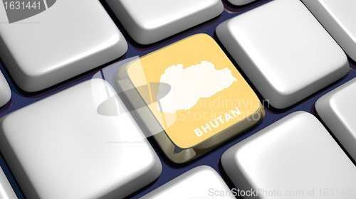 Image of Keyboard (detail) with Bhutan key