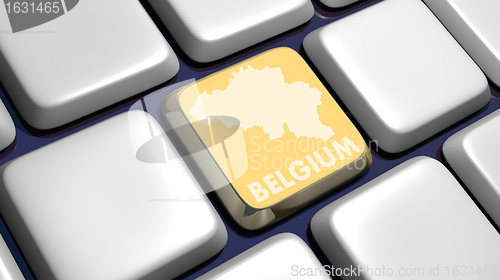 Image of Keyboard (detail) with Belgium map key