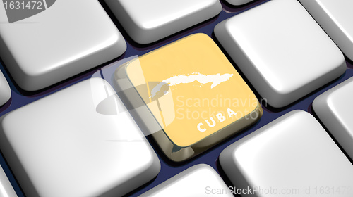 Image of Keyboard (detail) with cuba key 