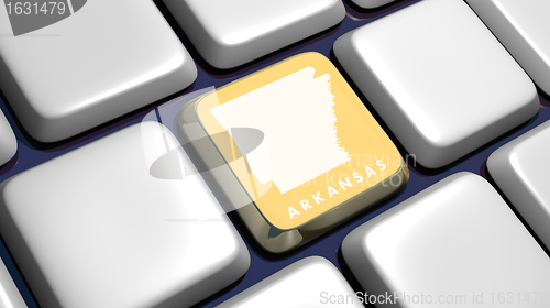 Image of Keyboard (detail) with Arkansas map key