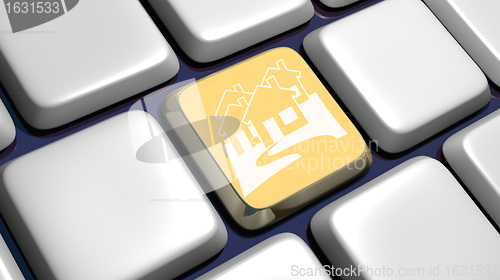 Image of Keyboard (detail) with houses key