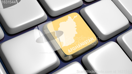 Image of Keyboard (detail) with Afghanistan map key - 3d made 