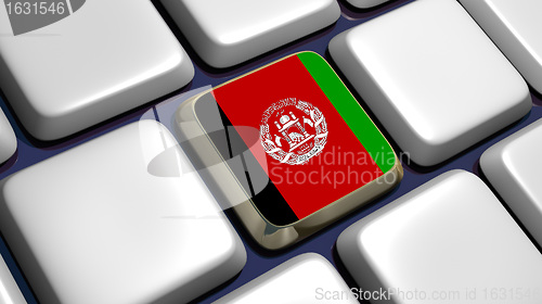 Image of Keyboard (detail) with Afghanistan flag key