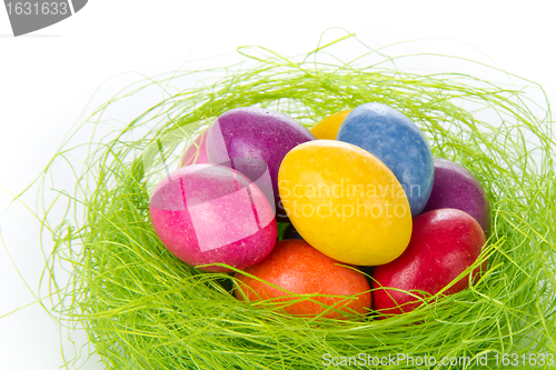 Image of easter eggs in nest