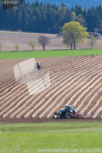 Image of tractor plowing filed