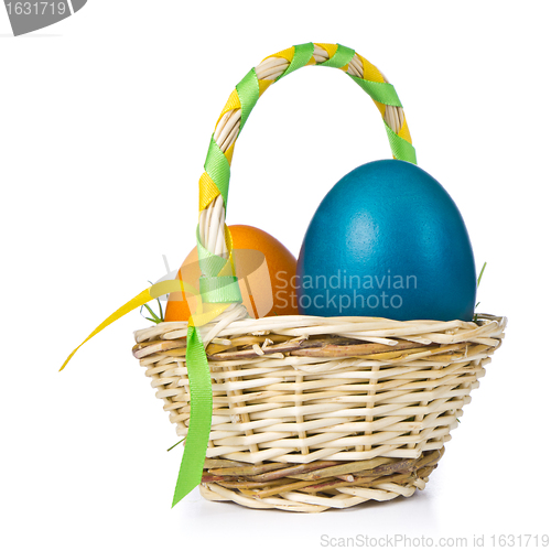 Image of basket with easter eggs