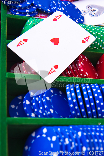 Image of poker chips with ace