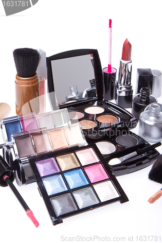 Image of set of cosmetic makeup products