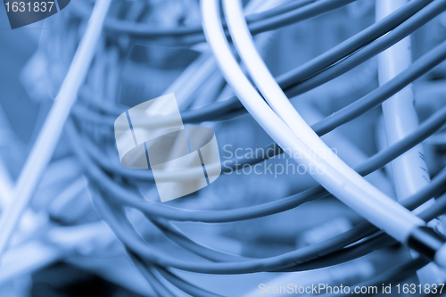 Image of cables connected to servers 