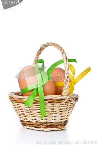 Image of basket with easter eggs