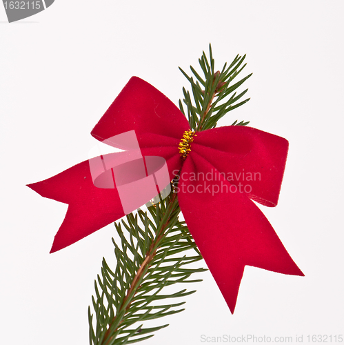 Image of decorated Christmas tree branch