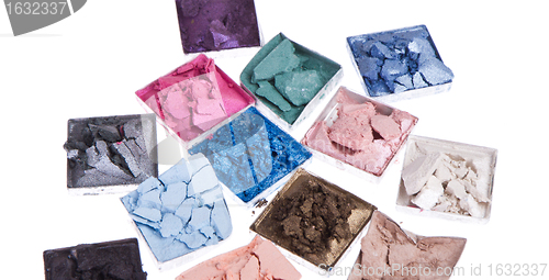 Image of multicolored crushed eyeshadows