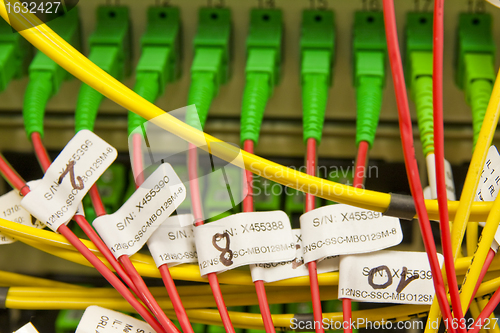 Image of Fiber cables connected to servers 