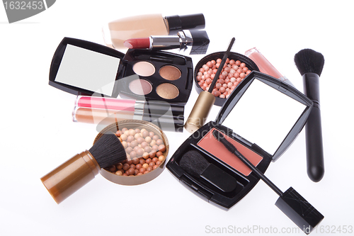 Image of set of cosmetic makeup products