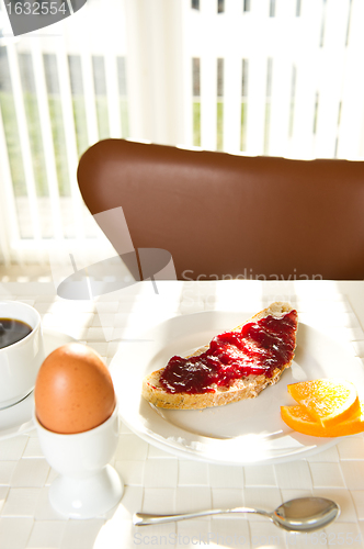 Image of Egg, bread with jam