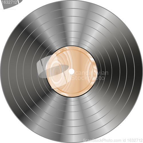 Image of vinyl wooden record isolated on white