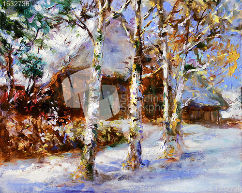 Image of winter landscape painting