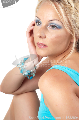 Image of Studio shot of beautiful woman