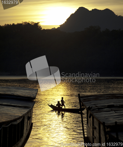 Image of Sunset on Mekong river