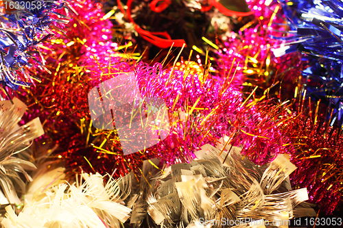 Image of garlands and decorations for Christmas and New Year