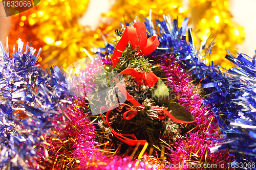 Image of garlands and decorations for Christmas and New Year