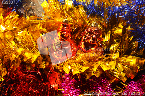 Image of garlands and decorations for Christmas and New Year