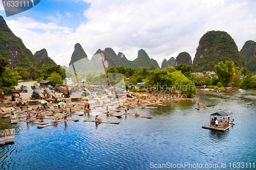 Image of Bamboo rafting in Yangshuo li river